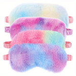 1vnt/4vnt Pūkuota Miego Akių Kaukė, Vaivoryk&scaron;tinė Multispalvė , Tie-dye akių kaukė Mi&scaron;rios spalvos 4vnt