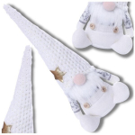 Kalėdų elfas Kalėdų Senelis 40 cm sėdintis nyk&scaron;tukas baltas
