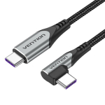 Vention kompiuterinė maitinimo baterija USB-C kampinis laidas TAKHF USB-C į USB-C 5 A (pilkas)