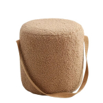 Plu&scaron;inė taburetė su saugykla, Kavos spalva