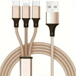 3-in-1 USB įkrovimo laidas, Auksinis