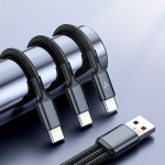 3-in-1 USB-A į USB-C laidas, Juoda