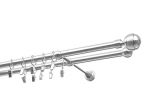 Dvigubas karnizas metalinis 19 mm + 19 mm OLIMP, 250 cm, nerūdijančio plieno