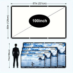 Ne&scaron;iojamas 152.4-381.0cm 16:9 projektoriaus ekranas be rauk&scaron;lių. , 254,0 cm