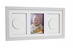Trigubo rėmelio su moliu rinkinys Baby HandPrint, baltas