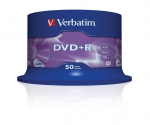 "verbatim dvd+r", matinis sidabrinis, 43550, 4,7 gb, 16x, su verpstele, 50 vnt., be spausdinimo galimybės, 12 cm, skirtas duomenų archyvavimui
