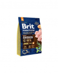 BRIT Premium By Nature Junior Medium M, vidutinio dydžio veislių &scaron;uniukams ir jauniems &scaron;unims, 3 kg