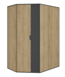 Kampinė spinta Meblar Nano 01, pilka/ruda