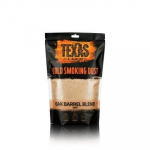 Texas Club Ąžuolinių viskio ir vyno statinių dulkės &scaron;altam rūkymui Barrel blend, 500g