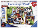 Dėlionių rinkinys Ravensburger Marvel Avengers (Ker&scaron;ytojai), 08040, 3 x 49 d.