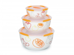 Oursson dubenėlių su dangteliais rinkinys BS2981RD/OR Orange, 3-jų dalių