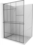 Mexen Kioto+ L du&scaron;o sienelė su lentyna Walk-in 90 x 200 cm, juodas ra&scaron;tas, pistoletinis metalas - 800-090-123-95-78