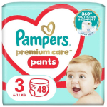 Sauskelnės-kelnaitės PAMPERS Premium Care Pants, Value Pack, 3 dydis, 48 vnt.