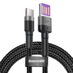 USB-C kabelis 40W, greitasis įkrovimas, 1m, juodas