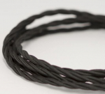 Tekstilinis kabelis, pintas, 3x1,5 mm, juodas, 5 m