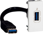 Legrand Mosaic Usb 3.0 lizdas su laidu, baltas