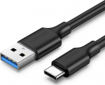 USB 3.0 - USB-C kabelis, 1m, juodas