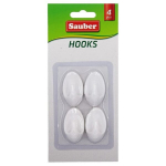 Kabliukai 4vnt 2,3x4cm ovalios baltos