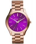 Moteri&scaron;kas laikrodis Michael Kors Slim Runway, auksinis/violetinis