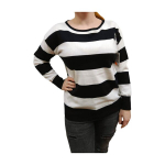 Megztinis moterims, baltas/juodas, L/XL