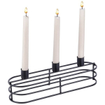Juodas metalinis žvakidės laikiklis 29,5x8,5x9,5 cm