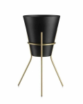 Gėlių stovas su juodu indu vazonui Loft, 24 cm