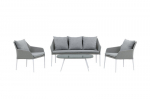 Sodo baldų komplektas Spoga sofa, stalas ir 2 kėdės, pilkas