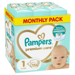 Sauskelnės Pampers Premium Care Tape, 1 dydis, 156 vnt, 2-5 kg.