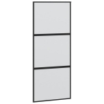 Stumdomos durys juodos 90x205cm grūdintas stiklas/aliuminis 155199