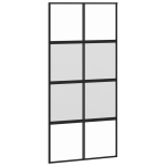 Stumdomos durys juodos 102,5x205cm stiklas ir aliuminis 155224