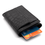 Natūralios odos kortelių dėklas Rfid Leonardo Verrelli&reg;, juodas