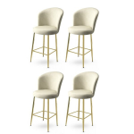 Baro kėdės rinkinys (4 vienetai) Fora - Cream, Gold
