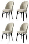 Kėdės rinkinys (4 vienetai) Ritim - Cream, Black