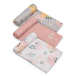 Vystyklai Lionelo Bamboo set, rožinis/pilkas, 70x70 cm, 3 vnt.