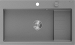 Granitinė virtuvinė plautuvė Mexen Omar su sifonu, Grey/Chrome