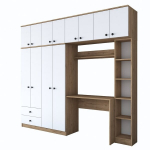 Vaikų kambario baldų komplektas Kalune Design BA122 - 2697 893RAN3317, baltas/rudas