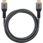 Goobay 64993 Hdmi kabelis 4k 60hz, 1m, juoda-sidabrinė, aliumininis
