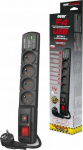 Acar F4 maitinimo juosta, 1,5m, Usb-a+c, 4 lizdai, juoda