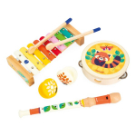 Muzikinis rinkinys Gioia - 4 Vaikų Muzikos Instrumentai - Imitacijos ir Muzikinio Pojūčio Žaislai - FSC Medienos Žaidimas - Nuo 18 Mėnesių