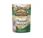 Carnilove Pheasant Raspberry Leaves begrūdis, drėgnas maistas katėms, 85 g x 12