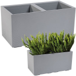 Gėlių klomba KARO 800x400x400 ECO perdirbtas betonas - pilka LA936-27 LAMELA