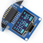 OLED ekranas mėlynas, 1.3&rdquo; (A), 128x64px SPI/I2C, kampinės jungtys, Waveshare 10444
