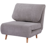 2-in-1 miegamasis fotelis Svečių lova, iki 200 kg, reguliuojamas galvos atlo&scaron;as Cord-Optik 82 cm x 8 cm x 83 cm Pilka