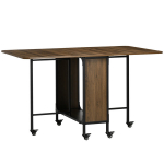 Mobilus sulankstomas stalas Sulankstomas stalas, 2 sulankstomos plok&scaron;tės, 130 cm x 80 cm x 74 cm, rudos spalvos