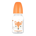 Buteliukas siauru kaklu Canpol Cute Animals, oranžinis, 120ml