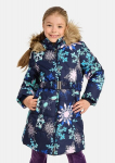 Huppa Mergaičių žieminis paltas YACARANDA, navy pattern