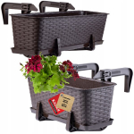 Balkono gėlių vazonų dėžučių laikiklių rinkinys 40+60cm