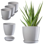 3x gėlių vazonas 28 cm dangtelis su pilku stovu