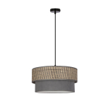 Pakabinamas &scaron;viestuvas Candellux Karrara juodas 1x60W E27 pilkai smėlio spalvos gaubtas