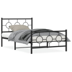 Lovos rėmas su galvūgaliu/kojūgaliu, juodas, 107x203cm, metalas